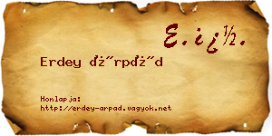 Erdey Árpád névjegykártya